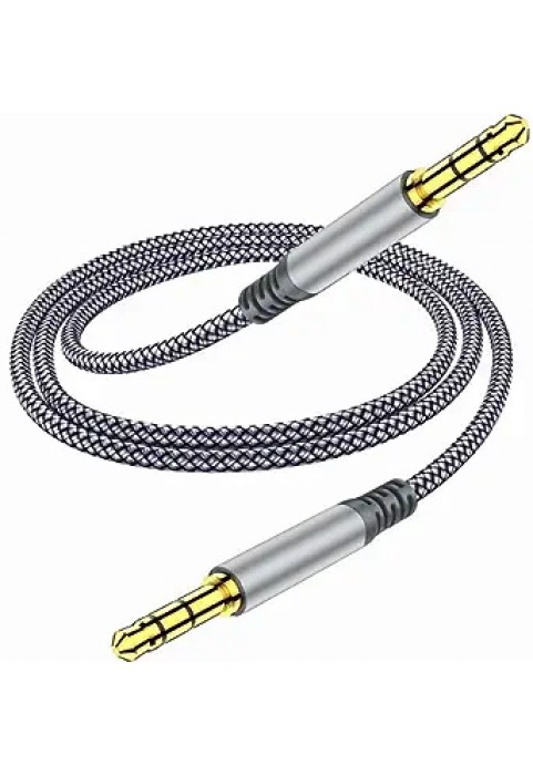 AEA089-NN-C1-3.5mm Nylon Braided Aux Cable (3.3ft/1m) - Male to Male Audio Auxiliary Cord for Headphones, Car, Home Stereos, Speaker